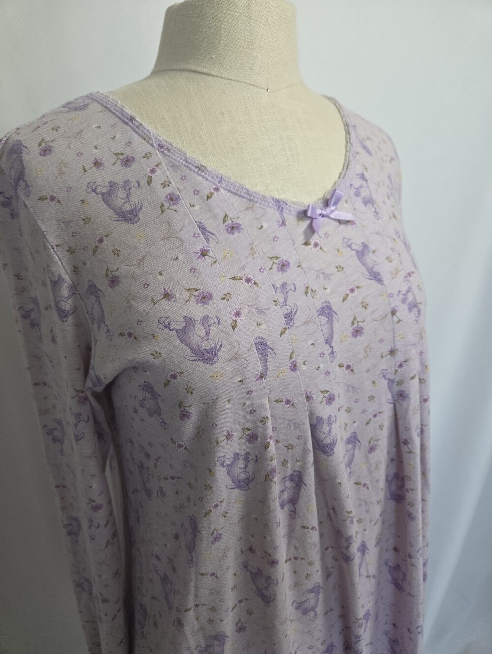 DISNEY Purple Long Sleeve EEYORE Nightgown Ladies - Picture 2 of 8